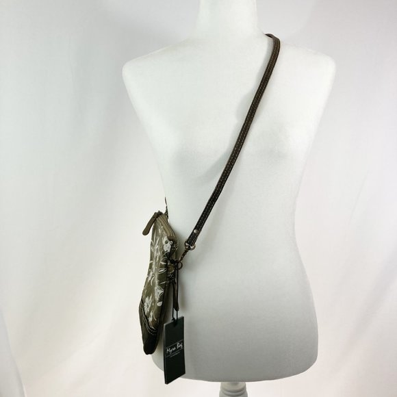 Myra Women's Dusky Triangles Crossbody Bag - Upcycled Canvas With Leather Trim, Multicolor, Adjustable Strap